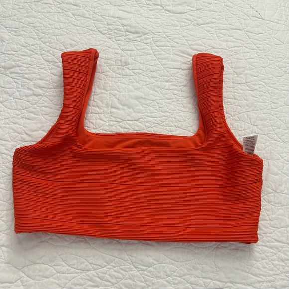 Mara Hoffman Anthropologie Lira Poppy Red Textured Bikini Top - Picture 4 of 7